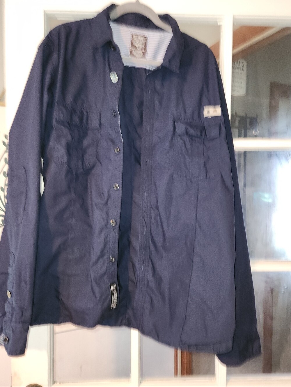 Monarchy We The People Men’s XXL Navy Cotton Utility Button Down Shirt Military